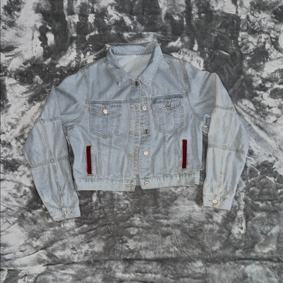 NWOT Large Hand Painted Indiana University Jean Jacket - Picture 1 of 4